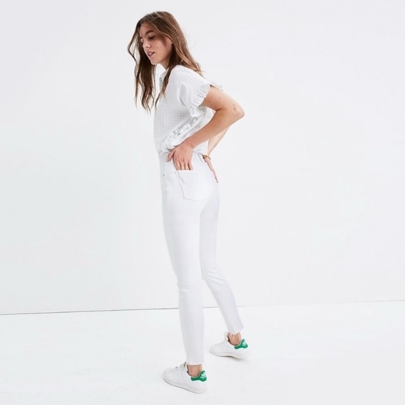 Madewell Women’s 9” High-Rise Distressed Skinny Crop Jeans with Raw Hem - Picture 2 of 9